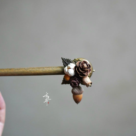 Pine Wood Hair Stick | Traditional Chinese Hair Accessory