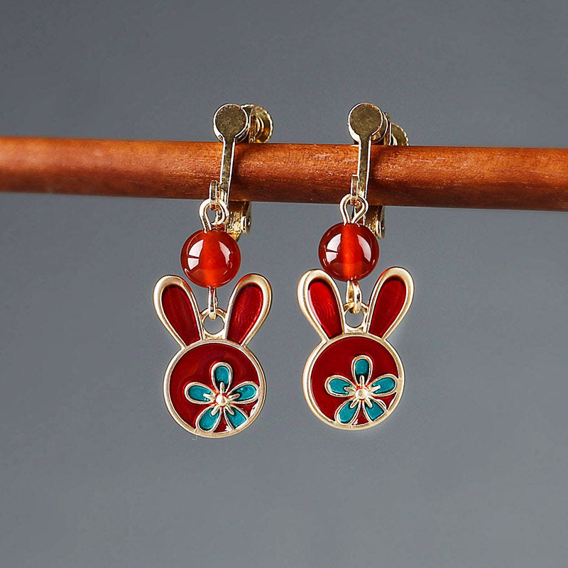 Festive Bunny Earrings | Cheongsam Jewelry