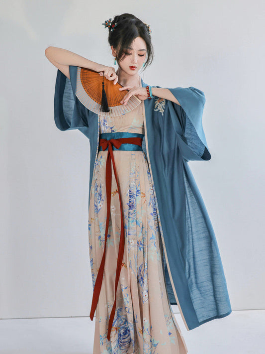 Song Dynasty Modern Hanfu Changgan Temple Beizi and Mamian Dress - Summer Dream 夏梦 (Preorder)