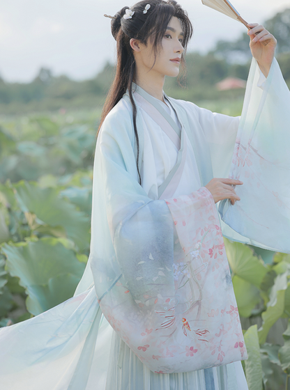Wei Jin Wuxia Style Qiyao Ruqun - Cloud Pavilion 琼花云归