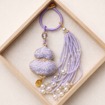 Song Brocade Hulu Gourd Keychain | Chinese Cultural Bag Accessory