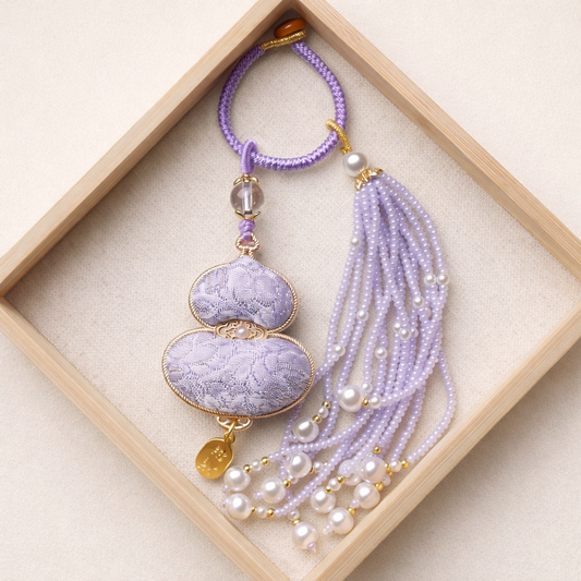 Song Brocade Hulu Gourd Keychain | Chinese Cultural Bag Accessory
