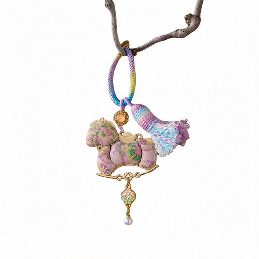 Song Brocade Year of Horse Keychain | Chinese Cultural Bag Accessory