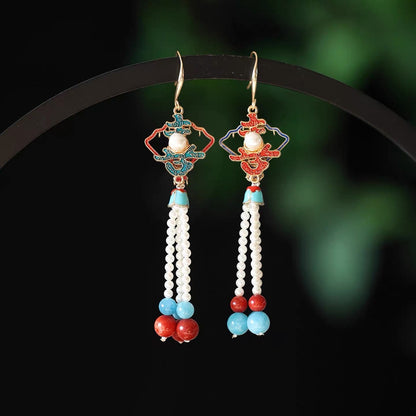 Double Happiness Tassel Earrings | Ancient China Jewelry