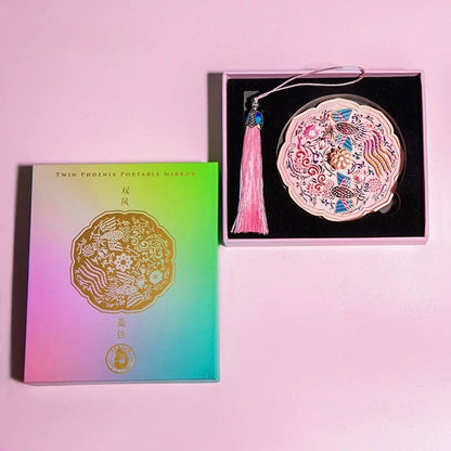 Twin Phoenix Pocket Mirror