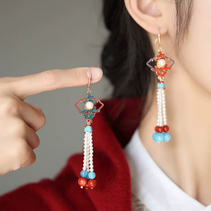 Double Happiness Tassel Earrings | Ancient China Jewelry