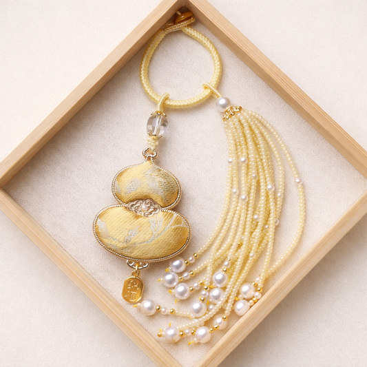 Song Brocade Hulu Gourd Keychain | Chinese Cultural Bag Accessory