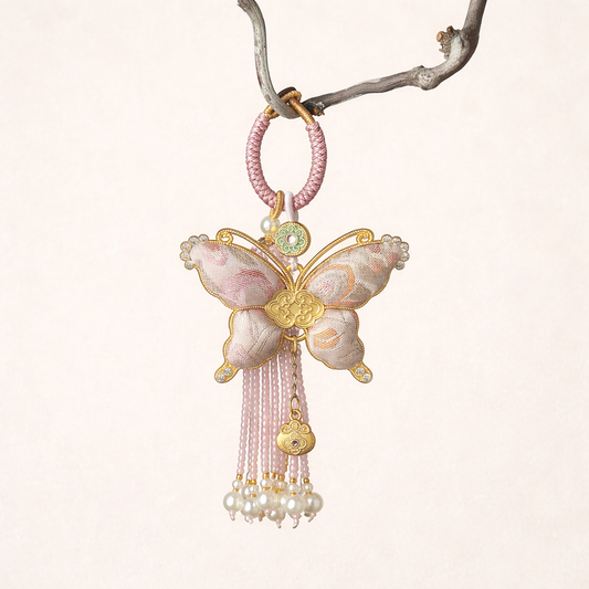 Song Brocade Butterfly Keychain | Chinese Cultural Bag Accessory
