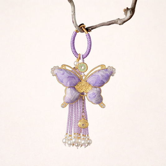 Song Brocade Butterfly Keychain | Chinese Cultural Bag Accessory