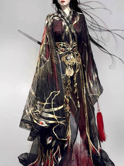 Wei Jin Dynasty Embroidered Hanfu Robe | General Mulan