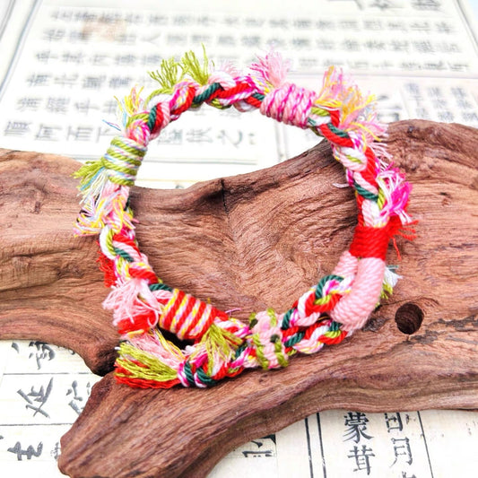 Handwoven Strawberry Fields Tibet Knot Bracelet  | Ancient China Jewelry