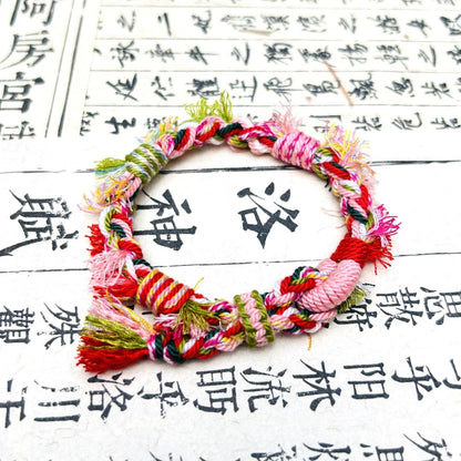 Handwoven Strawberry Fields Tibet Knot Bracelet  | Ancient China Jewelry