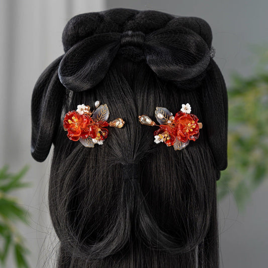 Hair Clips: Red Moonlight