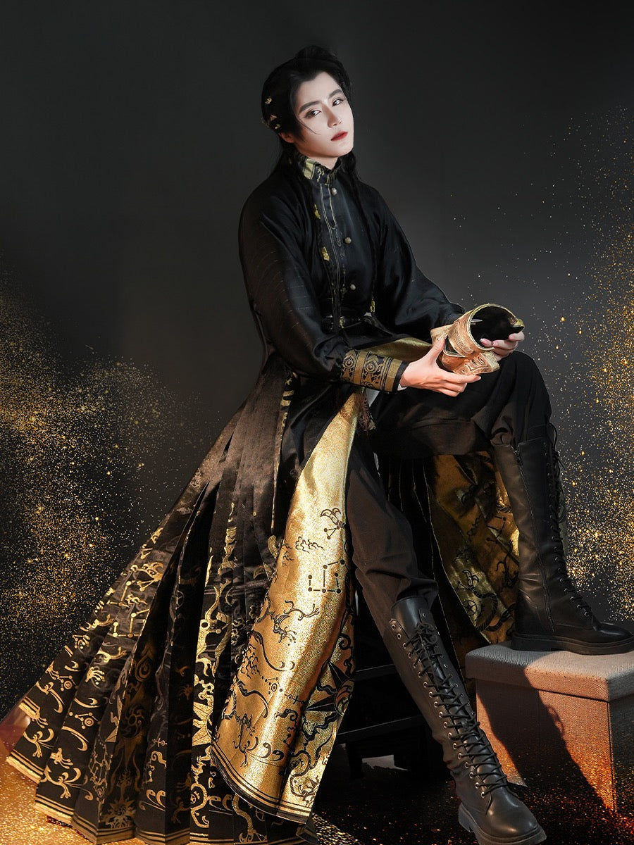 New Chinese Style Modern Hanfu Outfit - Midnight Sun (Preorder)