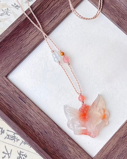 Fox Spirit Agate with Classic Handwoven Necklace | Ancient China Jewelry