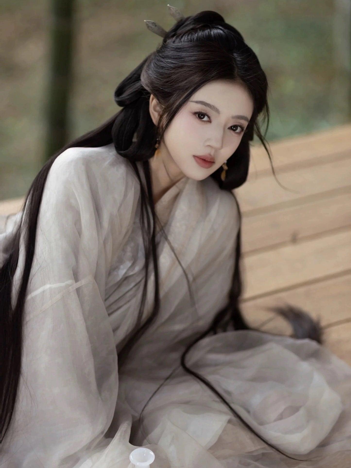 Wei Jin Dynasty Hanfu Robe | Snow Blossoms