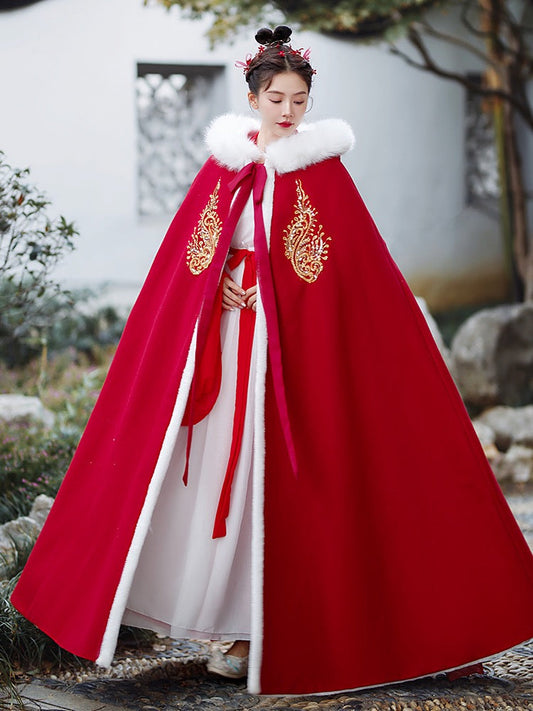 Autumn Winter hanfu cape, Royal colorway