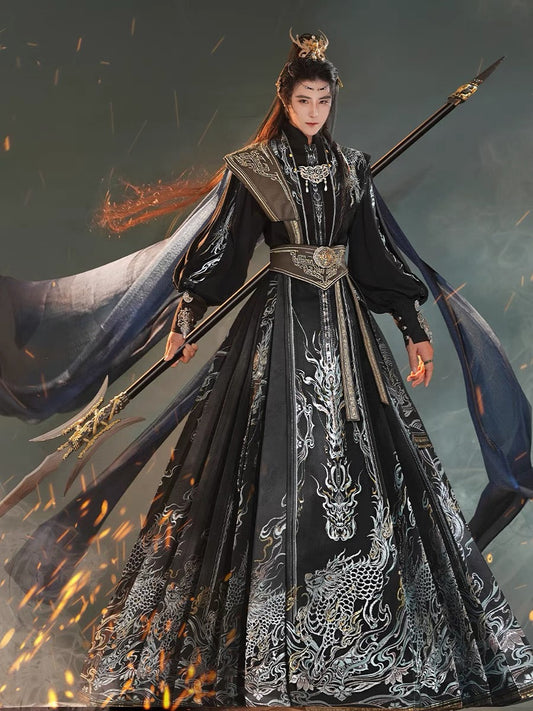 King Lanling - fantasy xianxia hanfu costume, men's hanfu — detail view