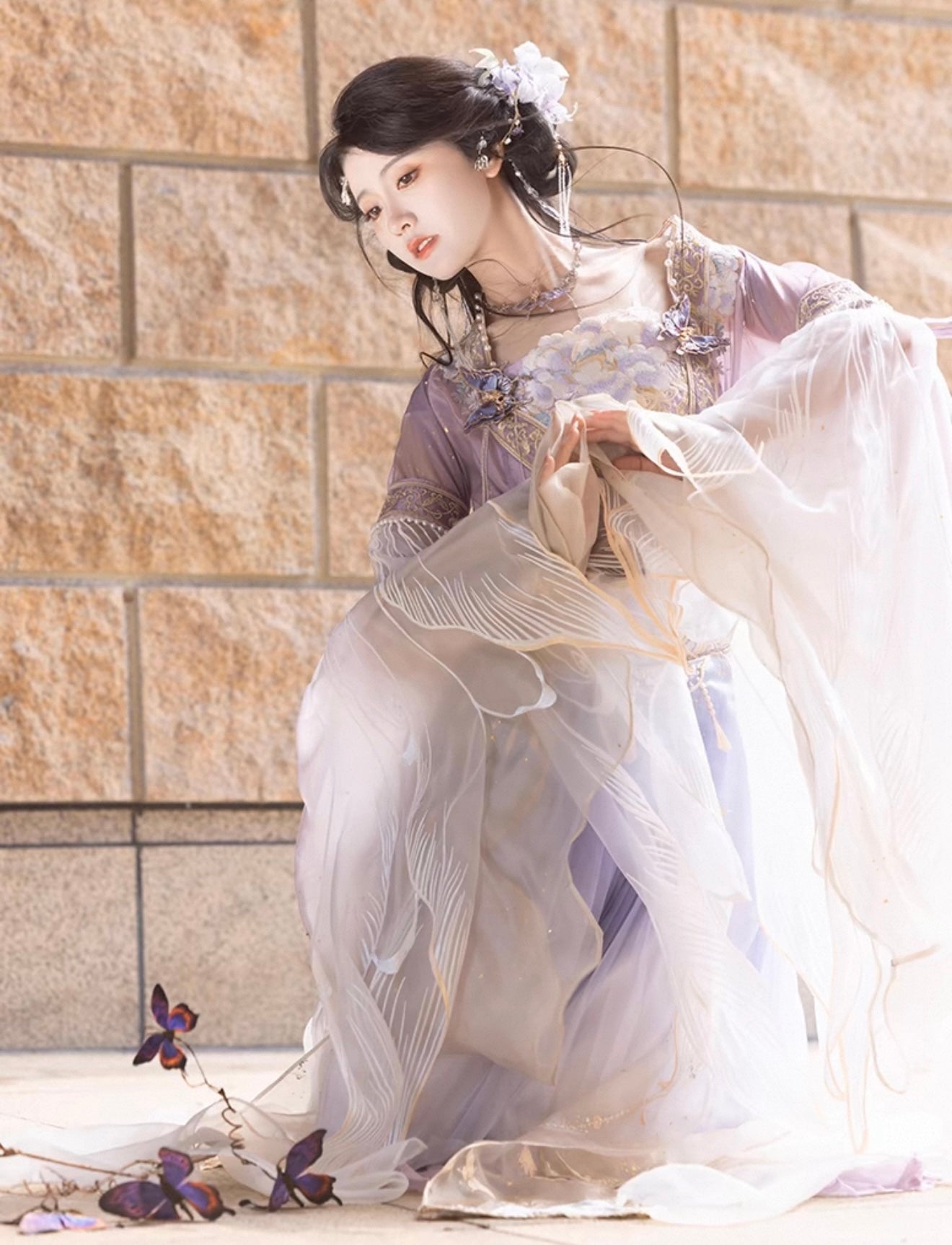 Wei Jin Dynasty Qiyao Ruqun Hanfu | Hibiscus 芙蓉