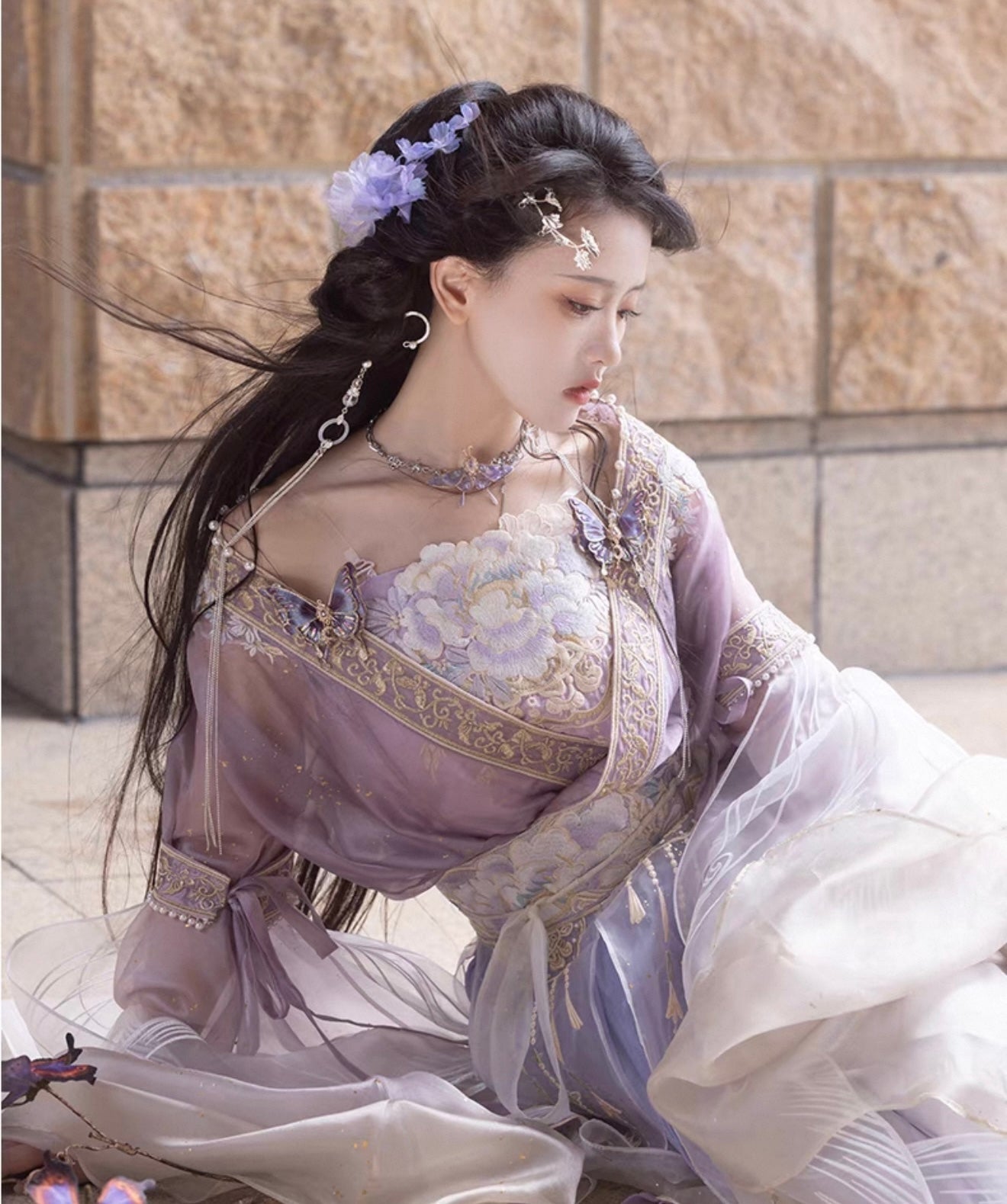 Wei Jin Dynasty Qiyao Ruqun Hanfu | Hibiscus 芙蓉