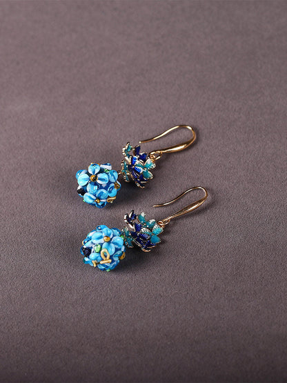 Sapphire Floral Beads Earrings | Cheongsam Jewelry