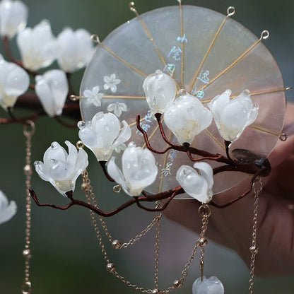 Lilies and Umbrella Hair Stick | Traditional Chinese Hair Accessory