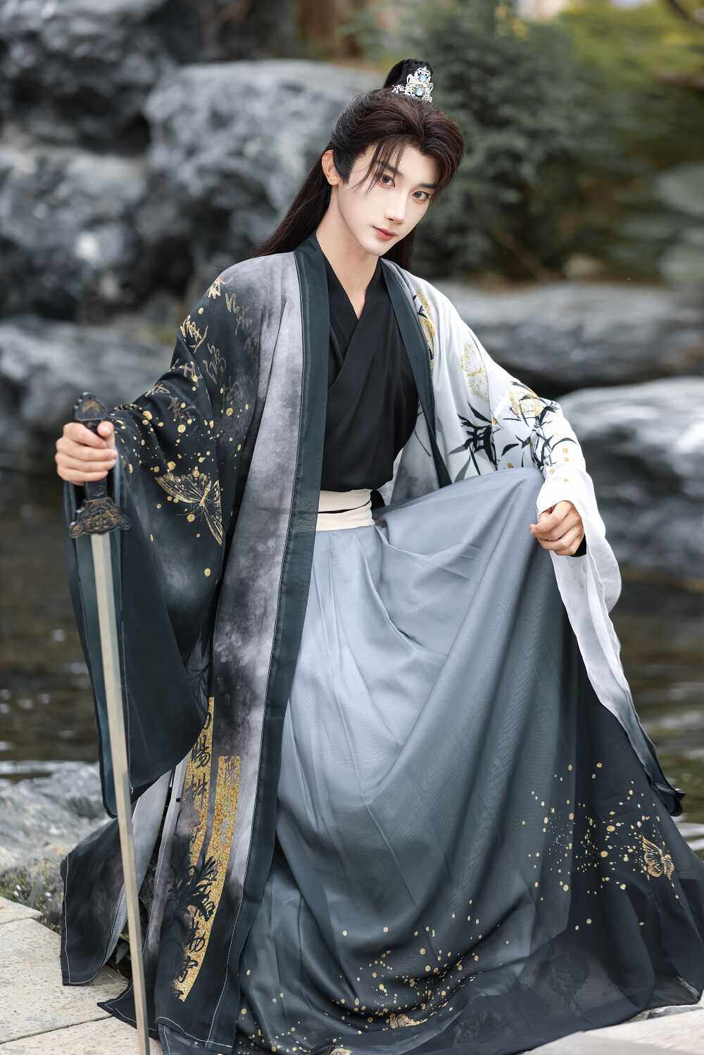 Bamboo Rhyme Xianxia Hanfu Set | Chinese Fantasy Period Drama Style