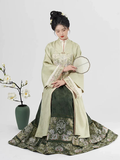 Ming Dynasty Traditional Hanfu Set & Mamian Skirt | West Lake 西池
