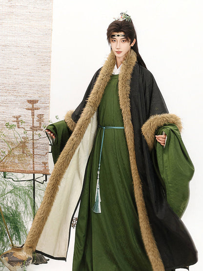 Inkstone | Ming Dynasty Men Round Collar Hanfu Robe and Coat