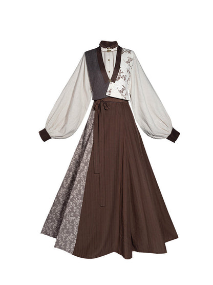 British Literature and Art Hanfu Vest and Eight Panel Skirt - Late Autumn 晚来秋 (Preorder)