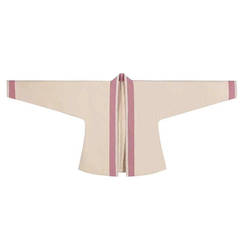 Song Dynasty Modern Hanfu Set with Winged Sleeve Top and Spiral Skirt - Begonia 海棠 (Preorder)