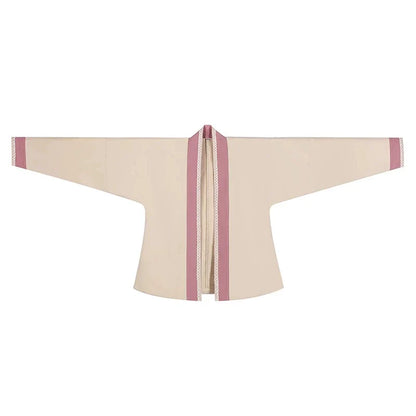 Song Dynasty Modern Hanfu Set with Winged Sleeve Top and Spiral Skirt - Begonia 海棠 (Preorder)