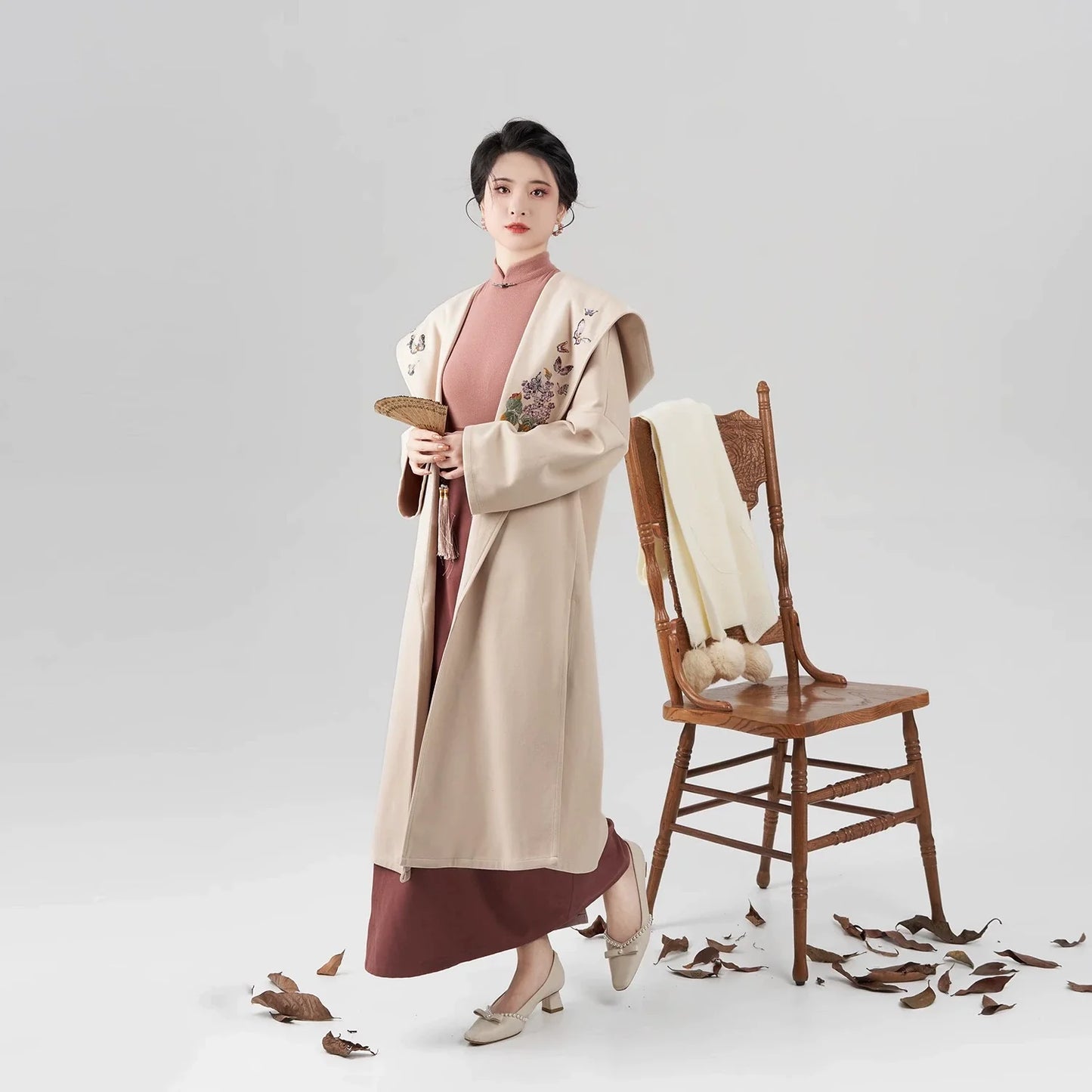Song Dynasty Modern Hanfu Set with Hooded Jacket and Spiral Skirt - Fangfei 芳菲 (Preorder)