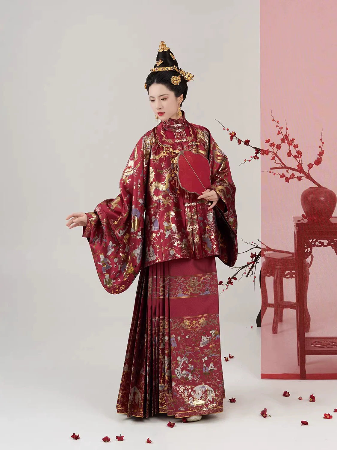 Ming Dynasty Wedding Hanfu Set & Mamian Skirt | Forever Bliss 永永其祥
