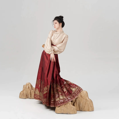 Ming Dynasty Modern Hanfu for Chinese New Year Festivals - Thousand Miles 万里