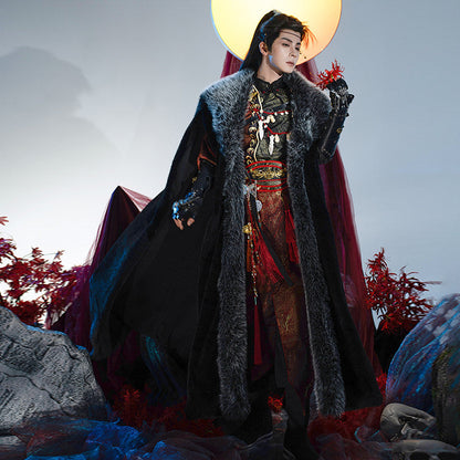 Crimson Flame Wuxia Hanfu Set | Chinese Fantasy Period Drama Style
