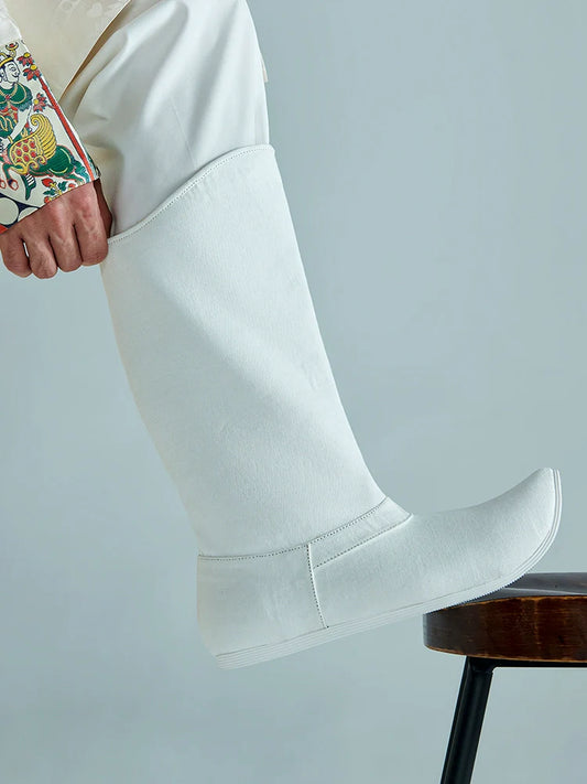 Plain White - Chinese Style Hanfu Boots for Men & Women