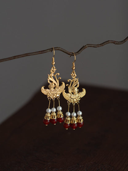 Phoenix Bridal Antique Earrings | Hanfu Jewelry