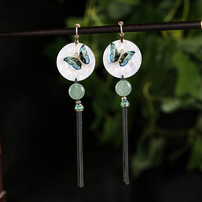 Moon and Butterflies Earrings | Cheongsam Jewelry