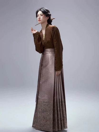 Chinese Blouse & Mamian Skirt Outfit | Wang Kongshan 忘空山