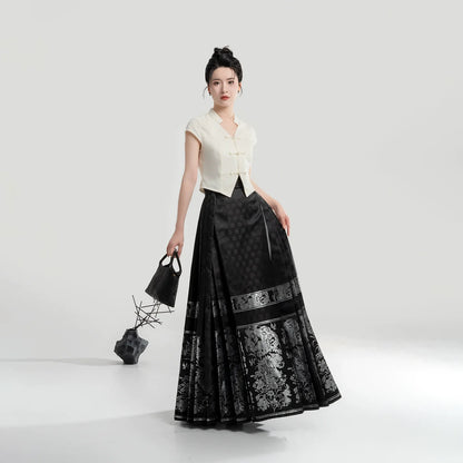 New Chinese Style Women's V Neck Top - Yinyue 吟月 (Preorder)
