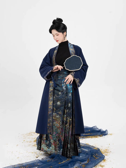 Luna God Chinese Blouse & Mamian Skirt Outfit - modern Ming-inspired hanfu, front view