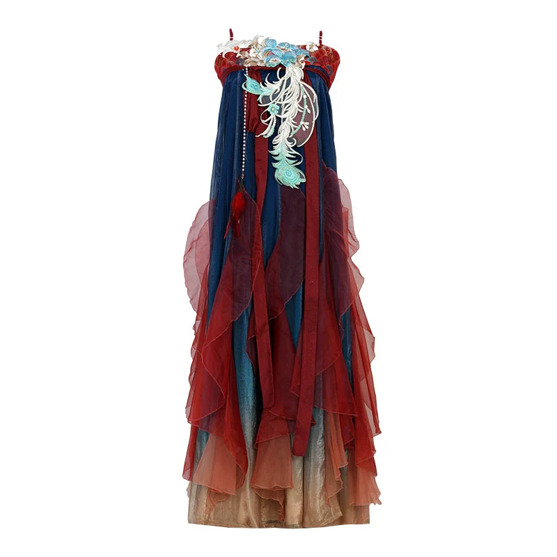 Fengpan Golden Thread 凤盘金缕 - Tang Dynasty Style Qixiong Ruqun (Preorder)