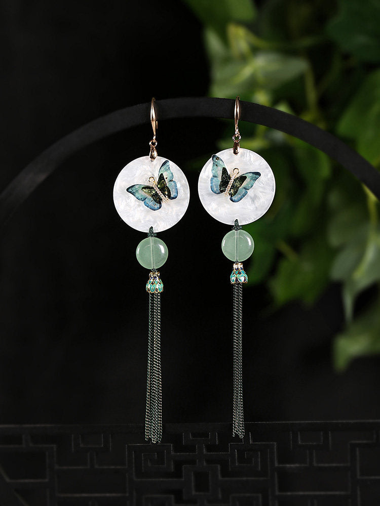 Moon and Butterflies Earrings | Cheongsam Jewelry