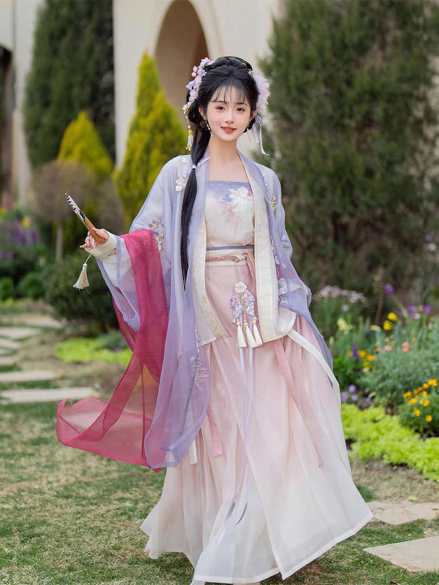 Zi Xun 紫薰 - Fairy Spring and Summer Daily Song Dynasty Style Qiyao Ruqun Hanfu (Preorder)