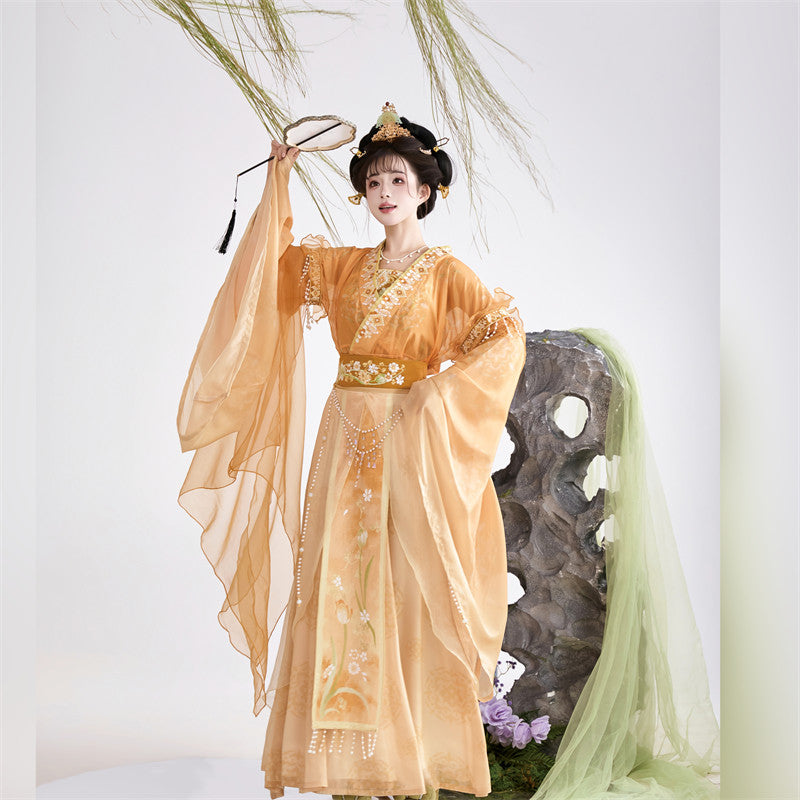 Wei Jin Dynasty Qiyao Ruqun Hanfu | Lily Blooms 郁见芳华
