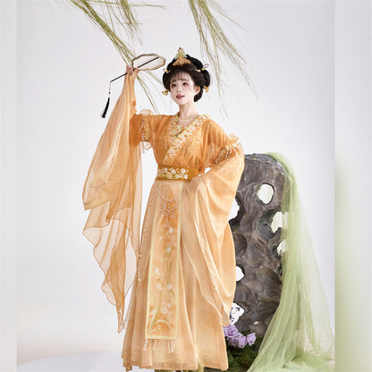 Wei Jin Dynasty Qiyao Ruqun Hanfu | Lily Blooms 郁见芳华