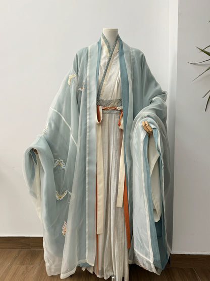 Wei Jin Dynasty Men and Women Qiyao Ruqun Hanfu | Yun Mengze 云梦泽