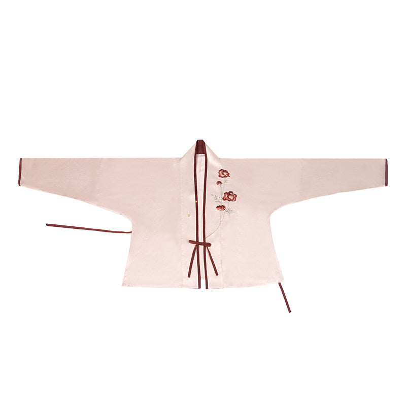 Song Dynasty Modern Hanfu Changgan Temple Beizi and Wrap Skirt - Lady Yu 虞美人 (Preorder)