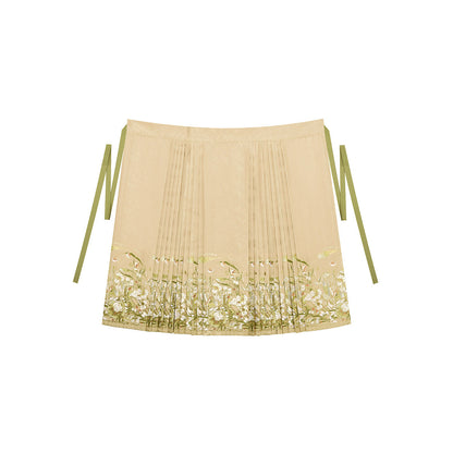 Ming Dynasty Golden Moonlight Pipa Sleeve Top & Mamianqun | Music under the Moon 月下弦音